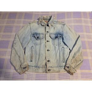 Vintage 70s 80s Levis Denim Trucker Jacket Type 3 USA 70506-0217 Faded Thrashed